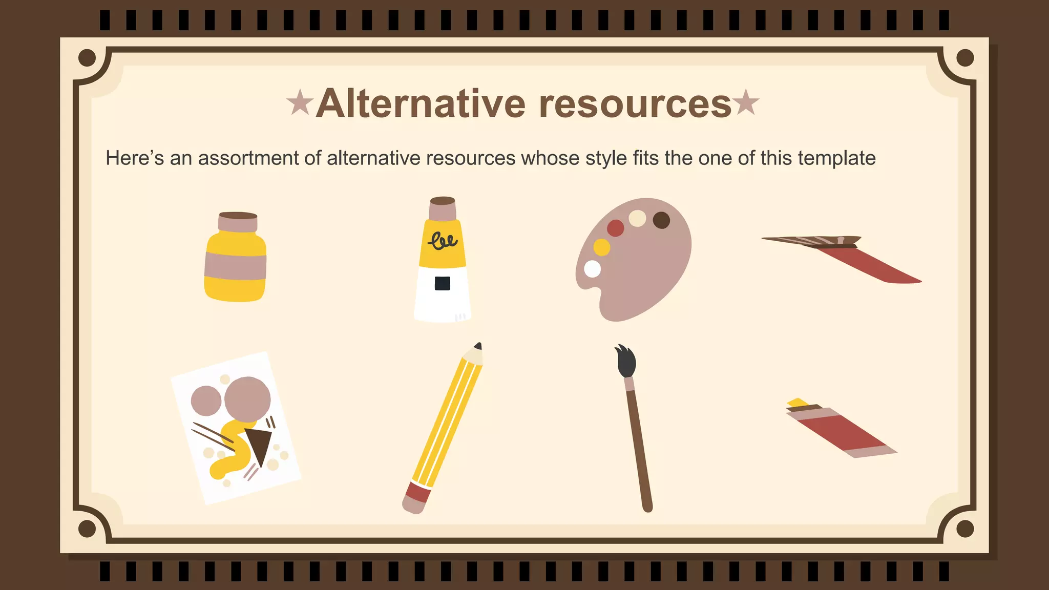 Alternative resources
Here’s an assortment of alternative resources whose style fits the one of this template