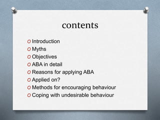 Applied behavioral analysis (introduction) | PPTX
