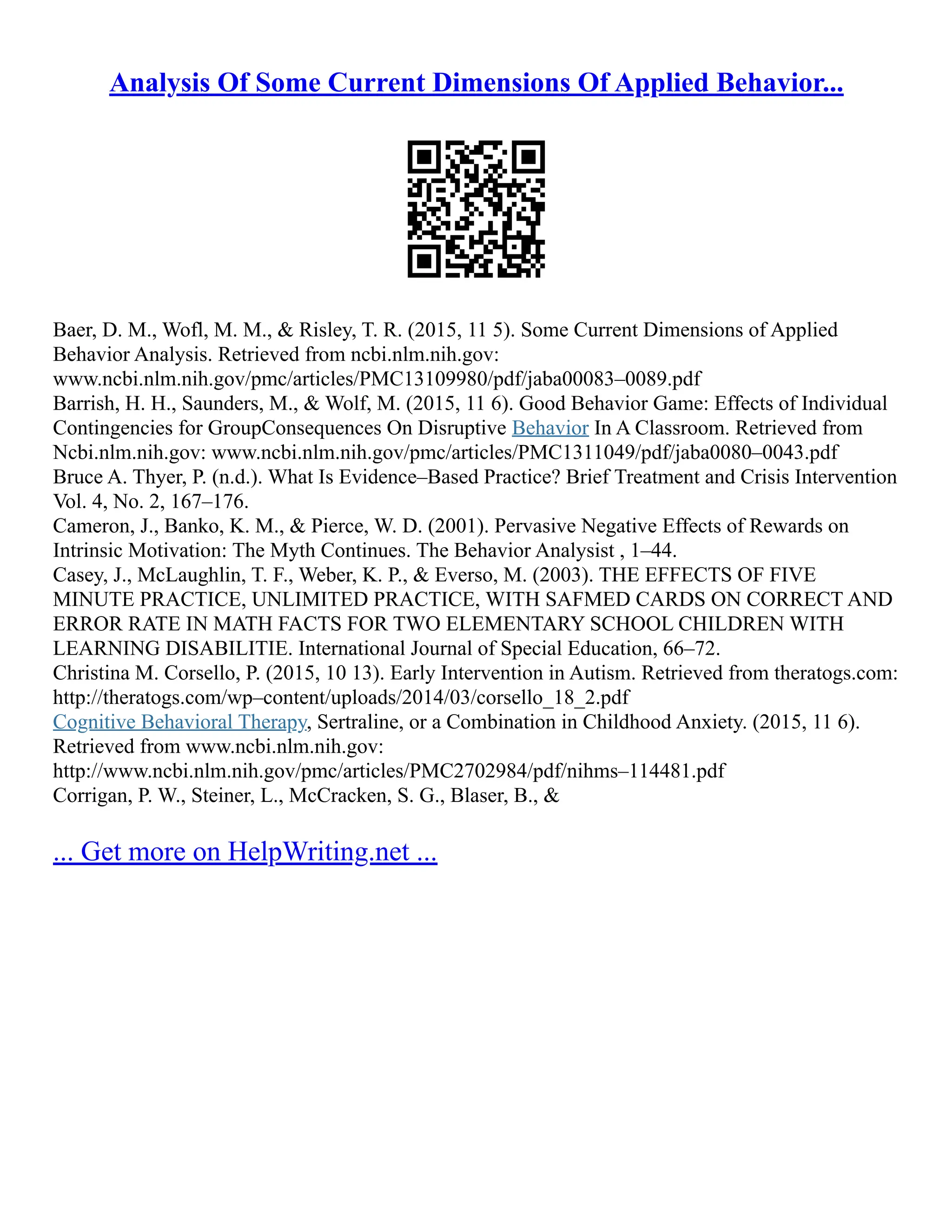 Applied Behavior Analysis Examples | PDF