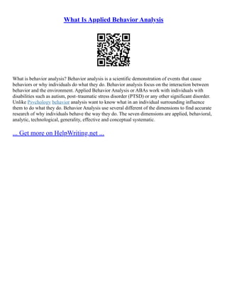 Applied Behavior Analysis Examples | PDF