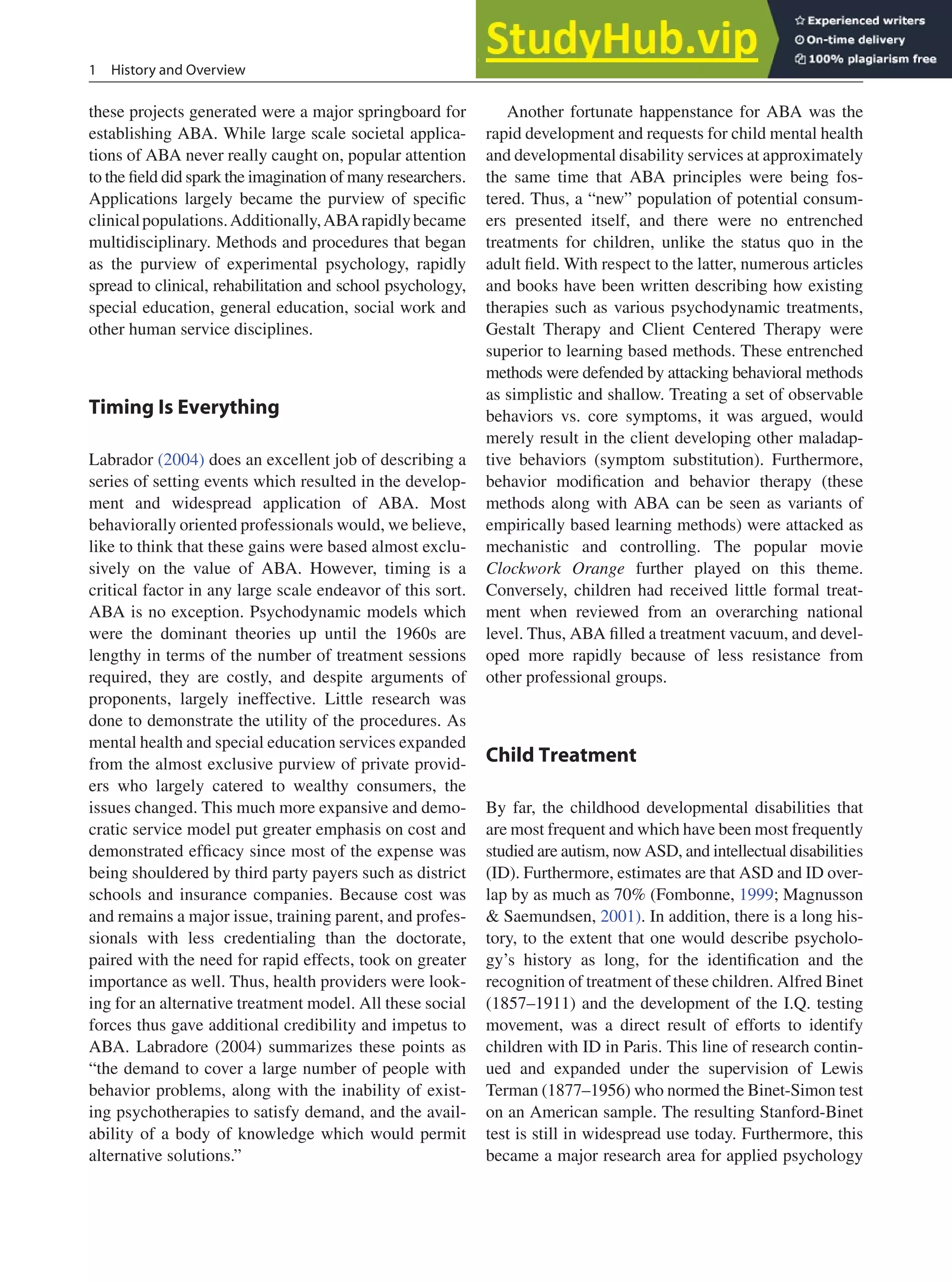 Applied Behavior Analysis For Children With Autism Spectrum Disorders | PDF