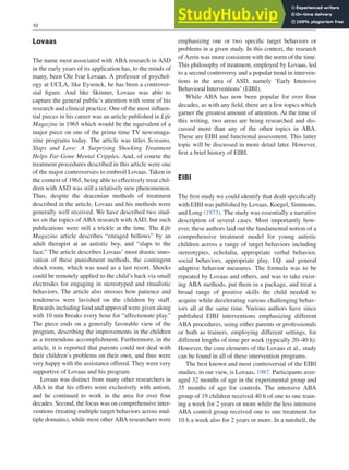 Lovaas Method Applied Behavior Analysis For Children With Autism Spectrum Disorders | PDF