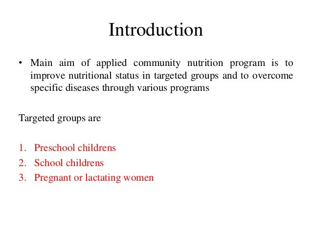 Applied community nutrition