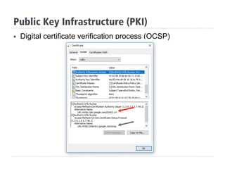 §  Digital certificate verification process (OCSP)
Public Key Infrastructure (PKI)
 