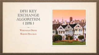 DFH KEY
EXCHANGE
ALGORITHM
( 1976 )
Whitfield Diffie
Martin Hellman
 