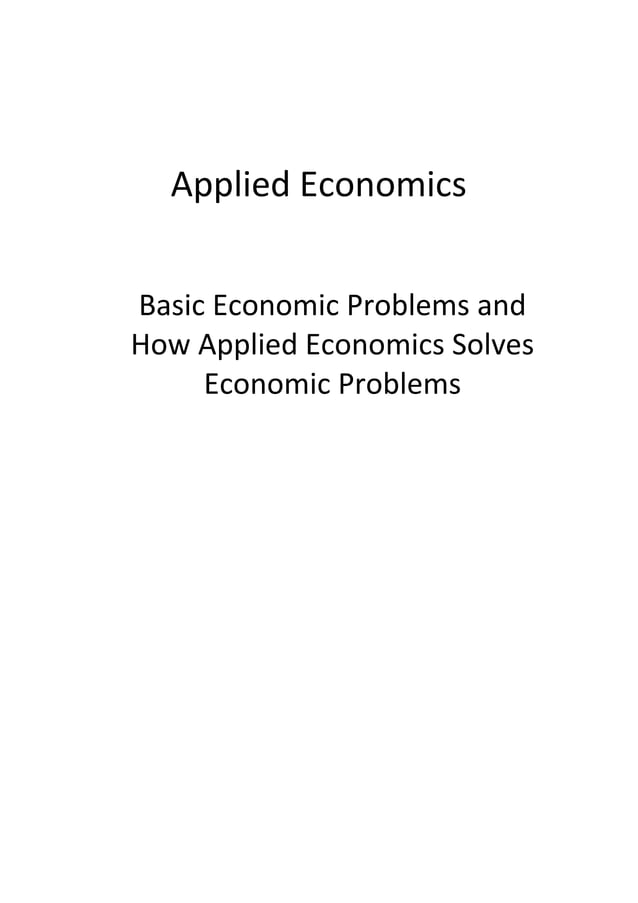 thesis in applied economics