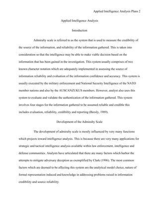 Applied intelligence analysis | DOC