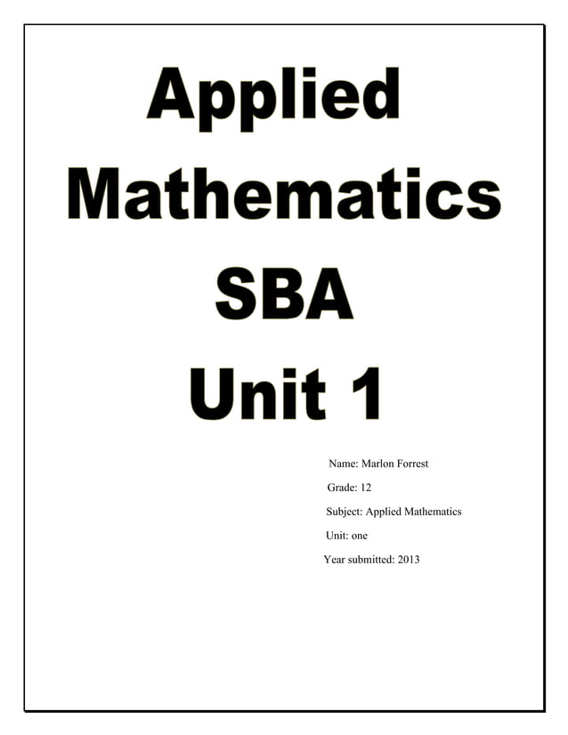 Applied math sba | PDF