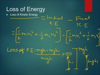 Loss of Energy
 Loss of Kinetic Energy
 