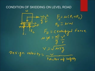 CONDITION OF SKIDDING ON LEVEL ROAD
 
