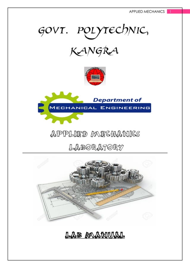 APPLIED MECHANICS LAB MANUAL PDF