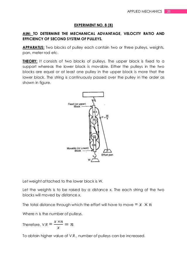 Applied mechanics lab manual