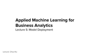 Applied Machine learning for business analytics | PDF
