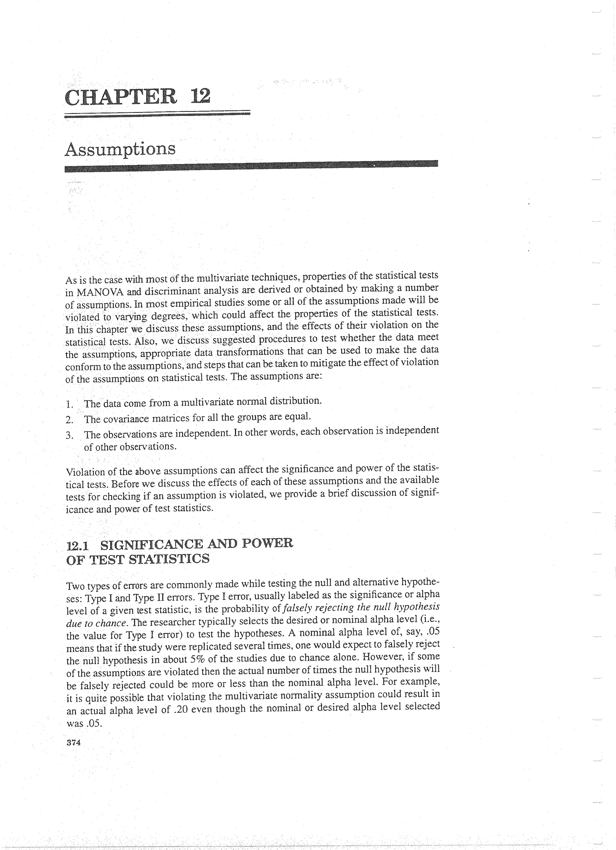 Applied Multivariate Techniques