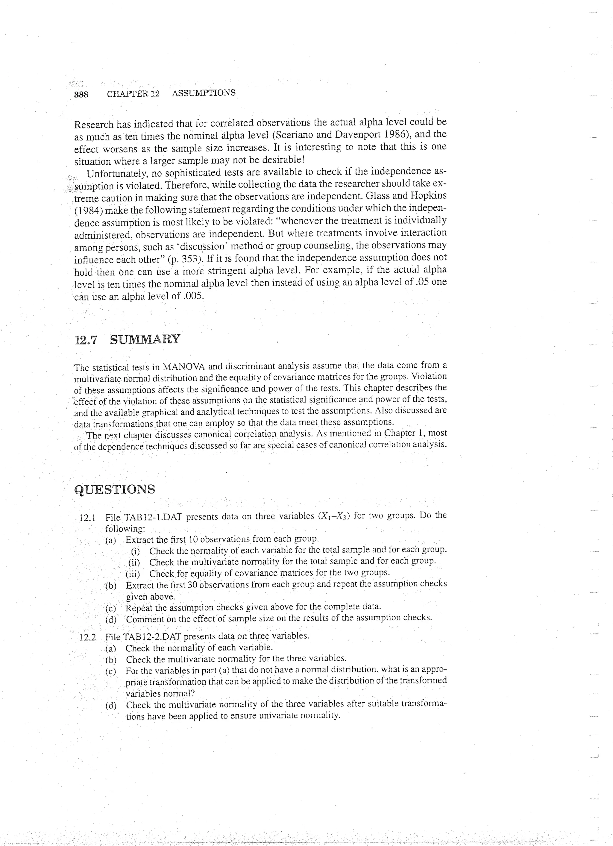 Applied Multivariate Techniques