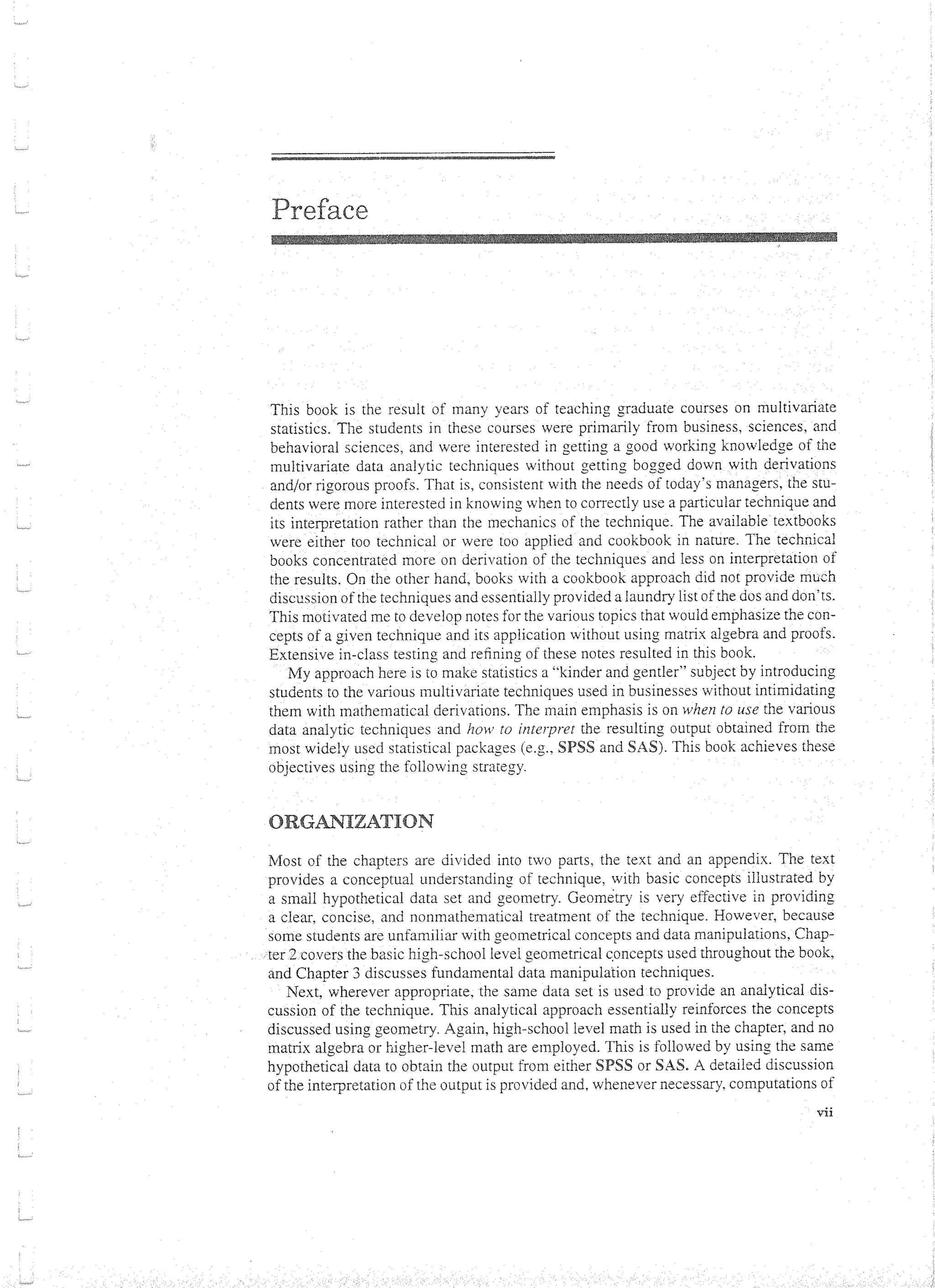 Applied Multivariate Techniques