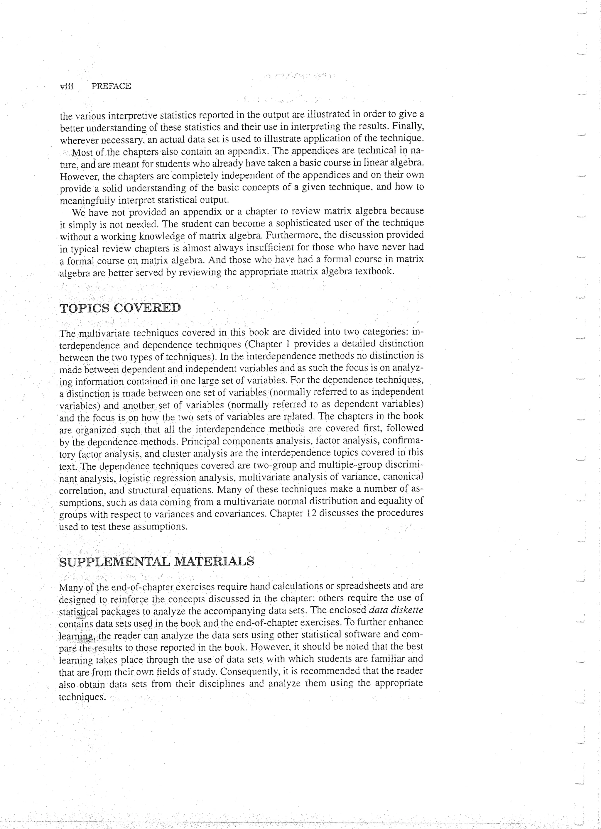 Applied Multivariate Techniques