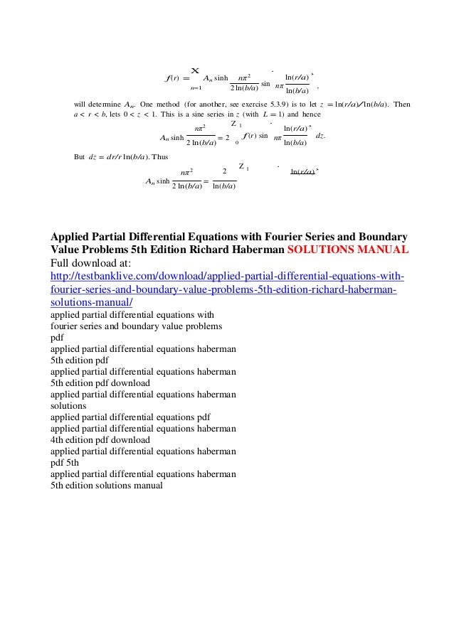 richard haberman solution manual mathematical modeling