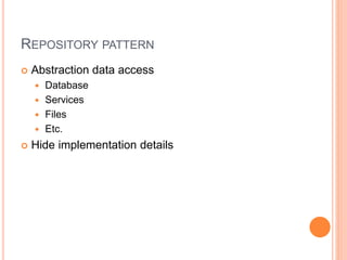 Applied patterns in the project | PPT