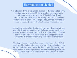 alcohol consumption and NCDs | PPTX