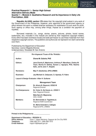 APPLIED PRACTICAL RESEARCH 1 Q1 Mod2 V2 | PDF