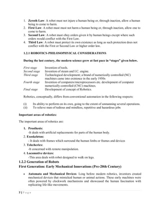 Applied Robotics Engineering Unit 1 pdf | PDF