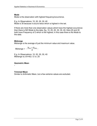 Applied Statistics In Business