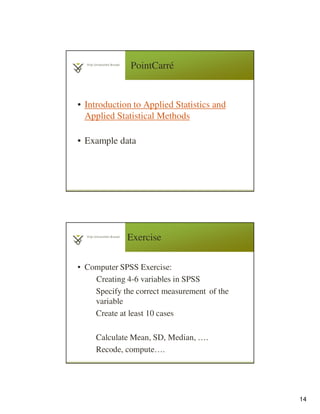 Applied statistics lecture 1 | PDF
