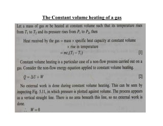 The Constant volume heating of a gas
 