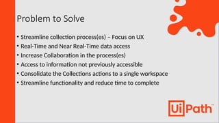 Streamlining Problem Solving Streamlining Business Processes with UiPath Apps | PPTX