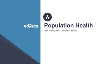 Pathways to Partnerships | Bridging Connections For Value edifecs confidential 1
Population Health
Ask the Experts Town Hall Series
 