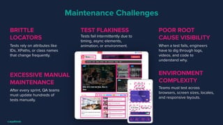 Smarter Test Maintenance At Scale, presented by Applitools | PDF