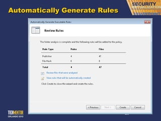 Automatically Generate Rules 