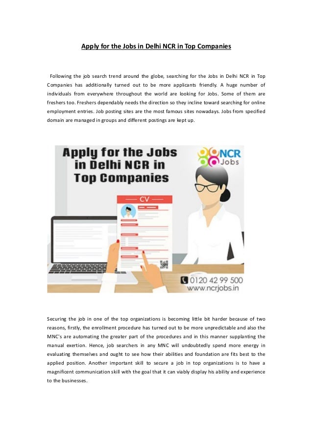 Apply for the jobs in delhi ncr in top companies