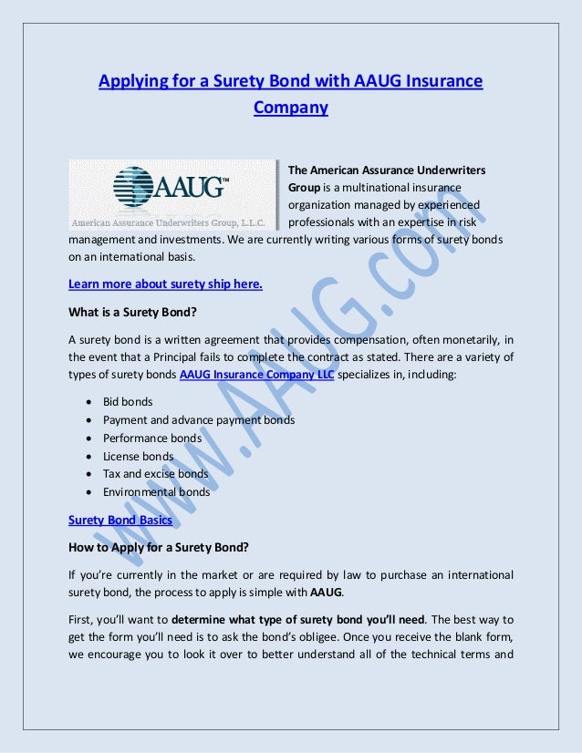 surety bond form