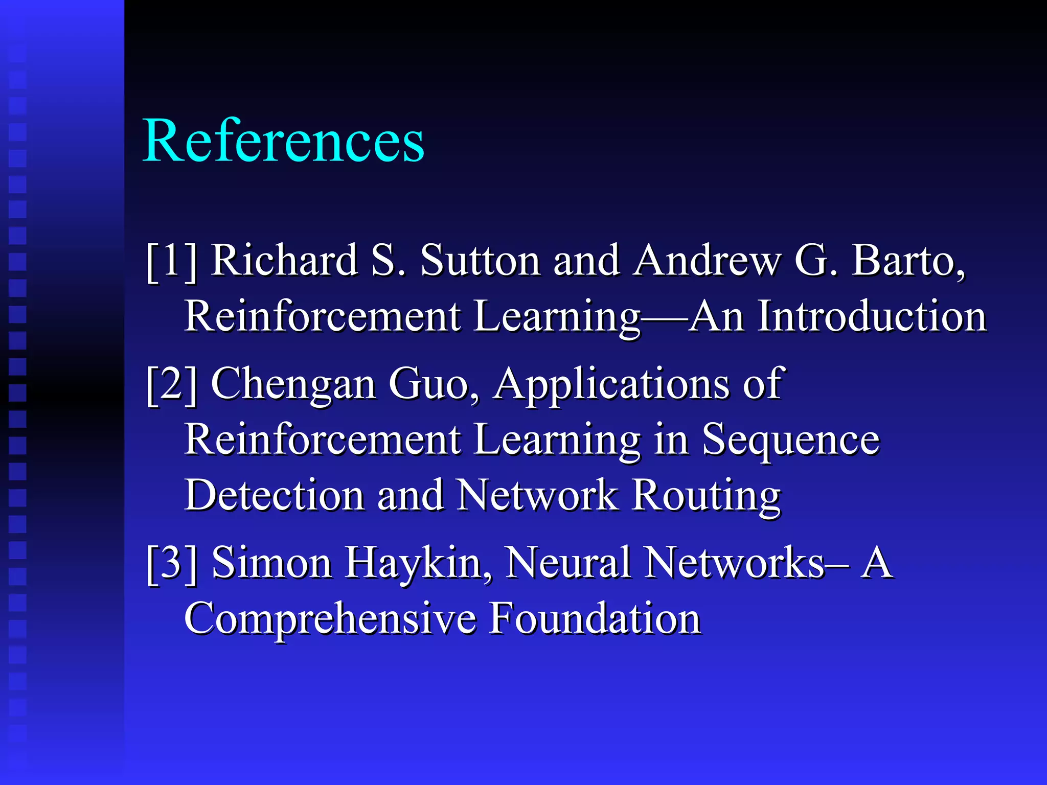 Applying reinforcement learning for network routing ppt free download
