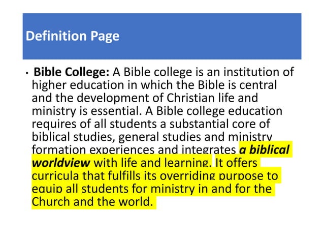Applying a Biblical Worldview to the Assessment Process | PPTX