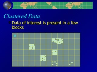 Clustered Data Data of interest is present in a few blocks H 
