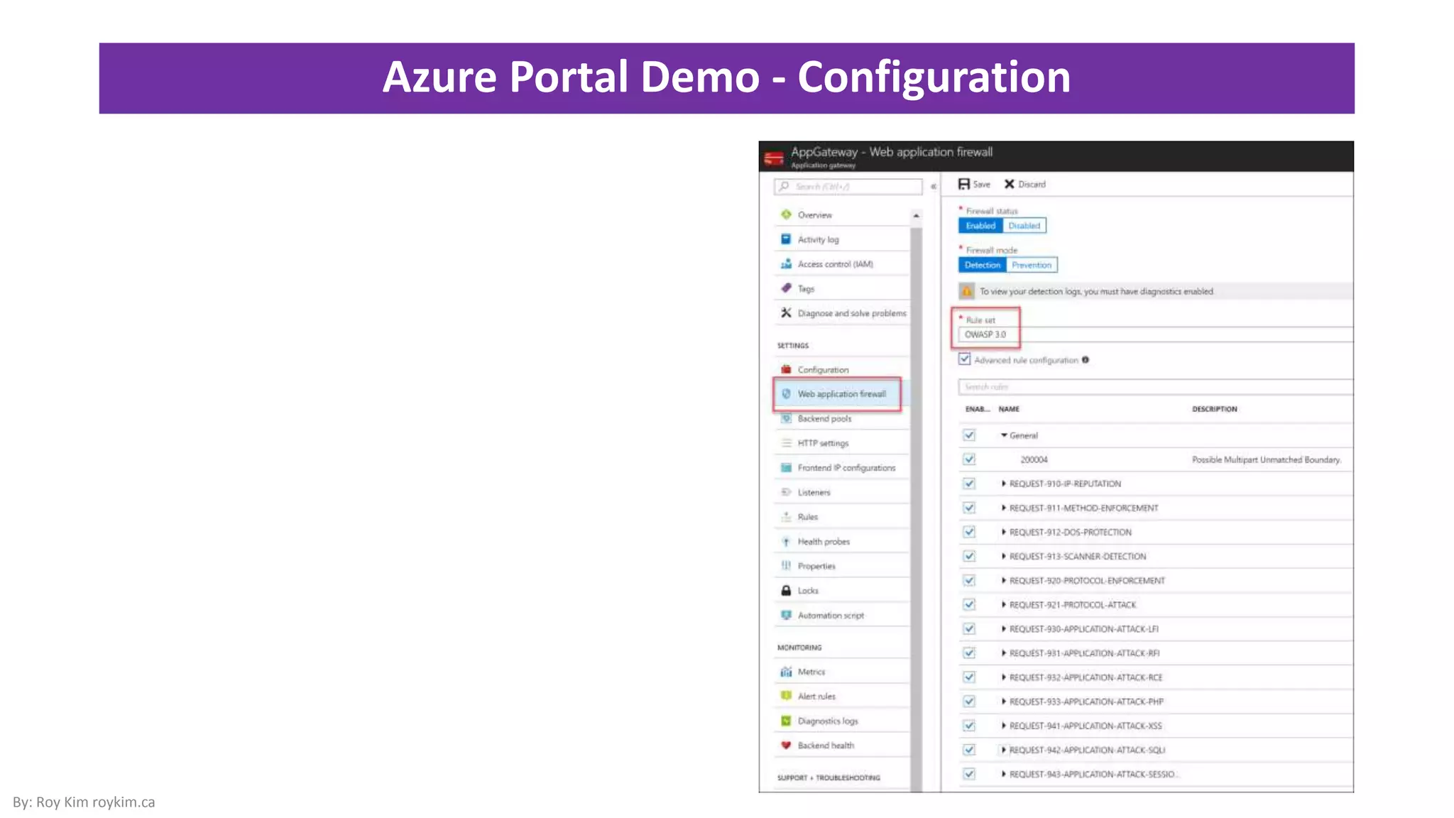 Azure Portal Demo - Configuration
By: Roy Kim roykim.ca
 