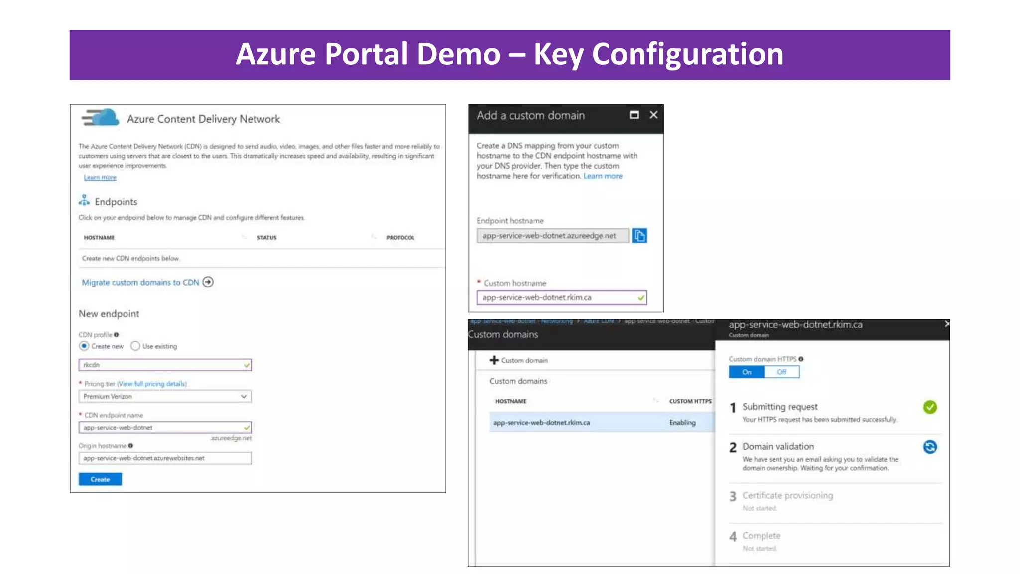 Azure Portal Demo – Key Configuration
 