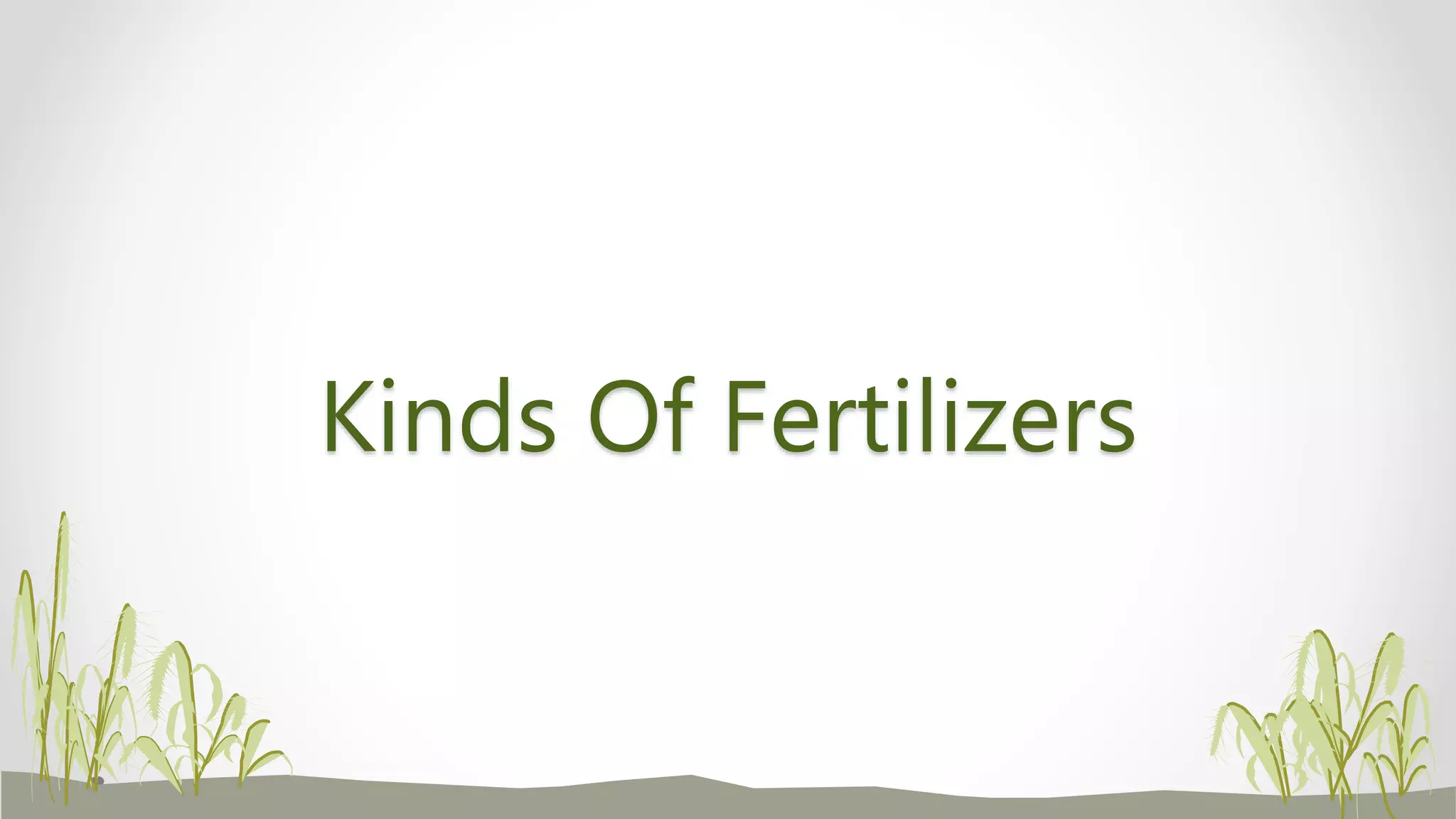 Kinds Of Fertilizers
 