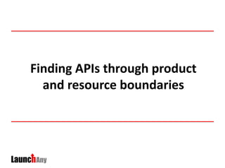 Finding APIs through product
and resource boundaries
 