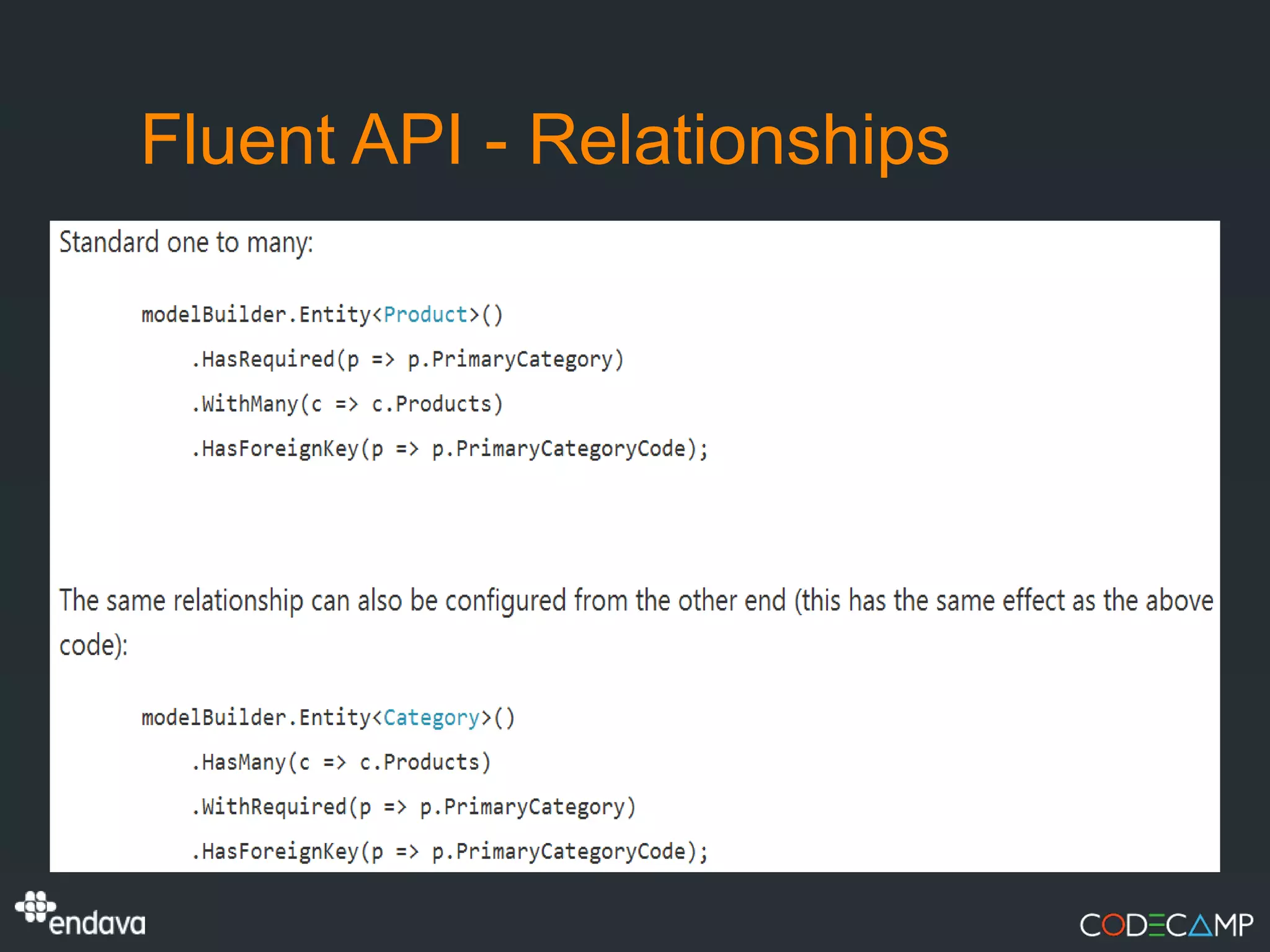 Fluent API - Relationships
 
