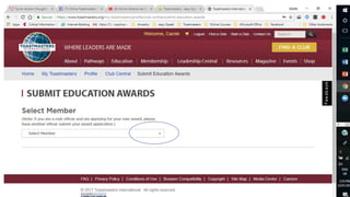 BCM Tasks: Applying for a level award at club central sample