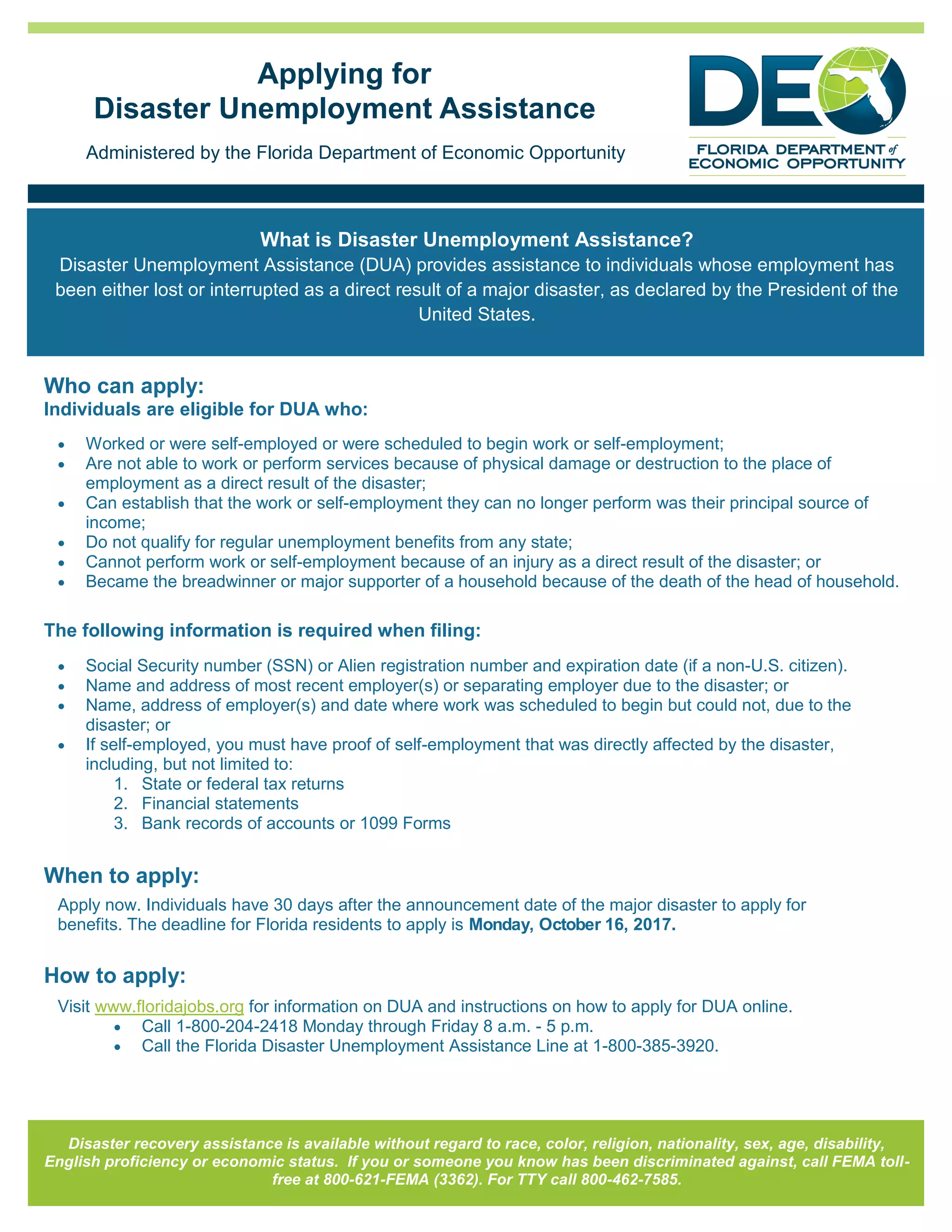 Applying for Disaster Unemployment Assistance PDF