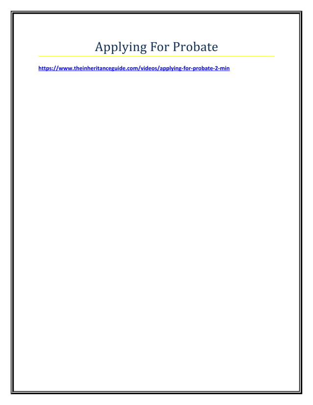 Applying for probate pdf