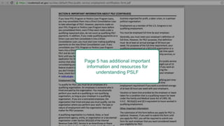 Page 5 has additional important
information and resources for
understanding PSLF
 