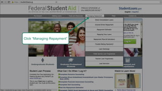 Click “Managing Repayment”
 