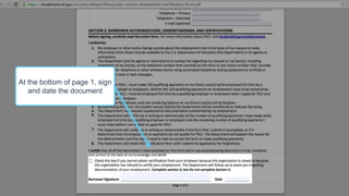 At the bottom of page 1, sign
and date the document
 