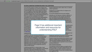 Page 5 has additional important
information and resources for
understanding PSLF
 